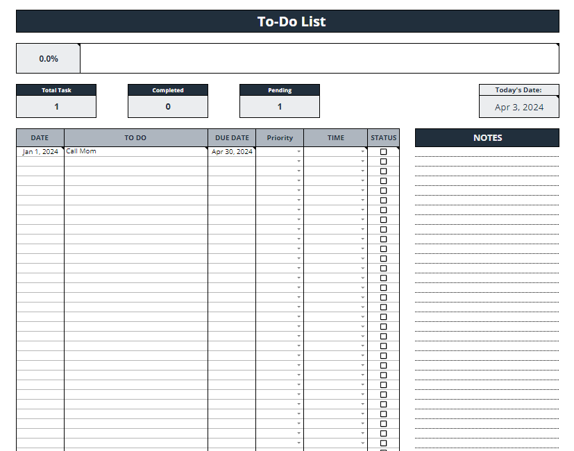 Digital TO-DO List