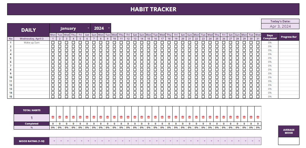 Habit Tracker [Growing Flower Pot]