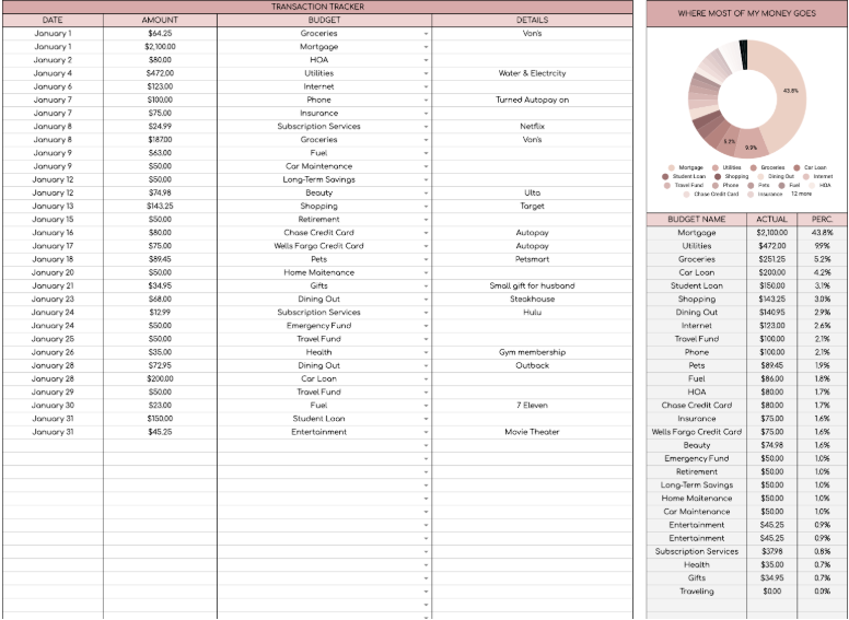 Annual Budget Tracker [12 Months]