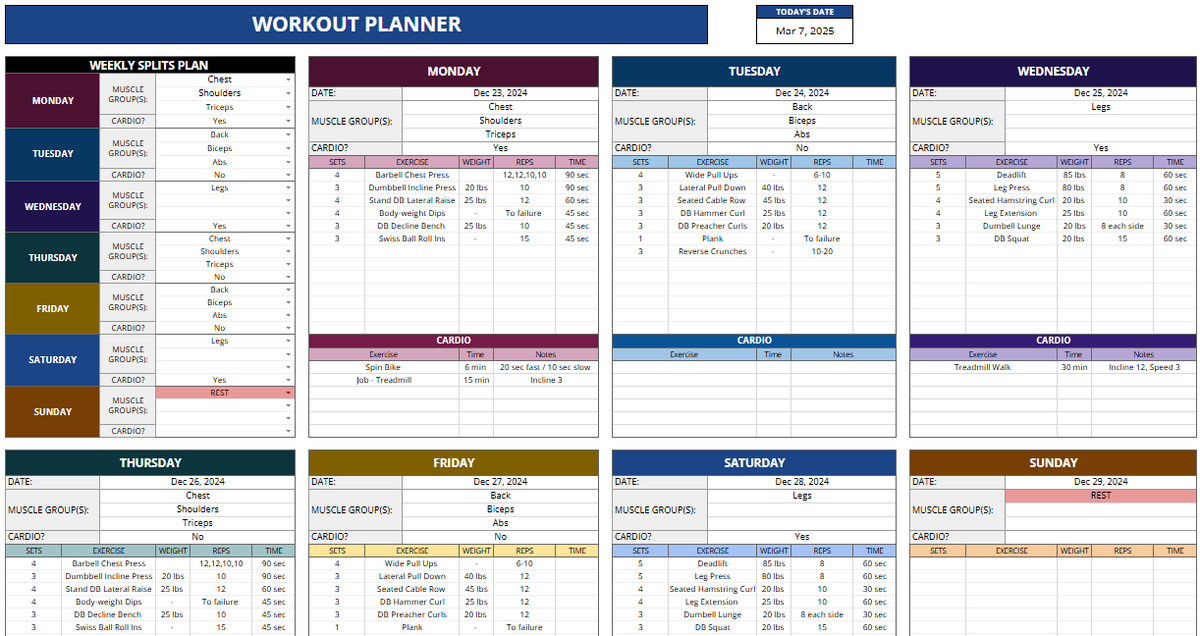 Workout Planner [2 Versions]