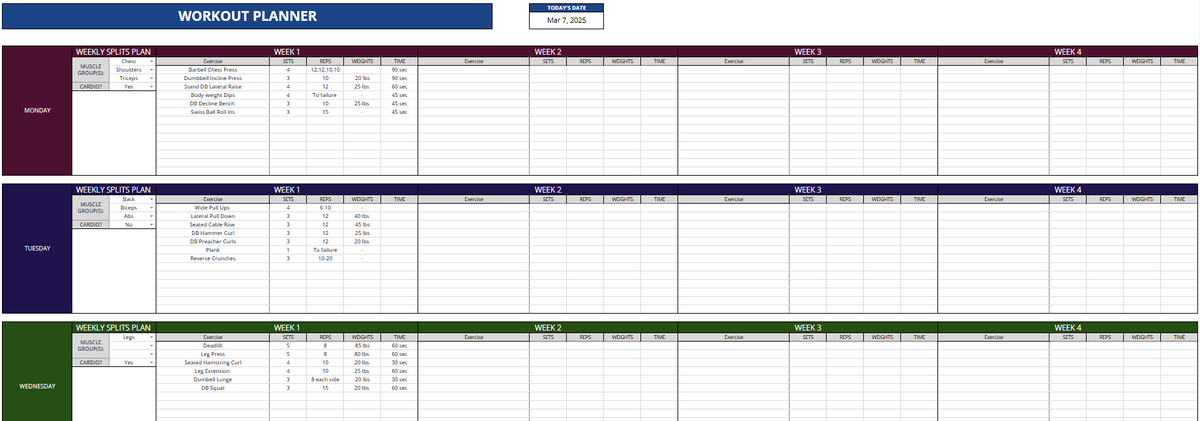 Workout Planner [2 Versions]
