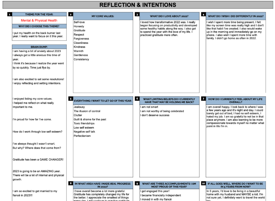 New Year's Resolution Planner