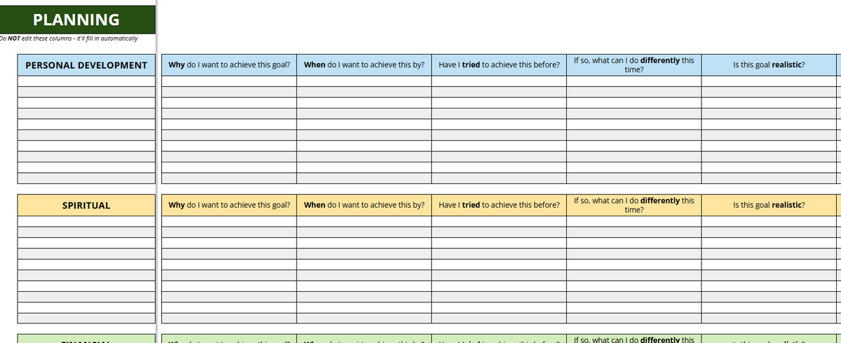 New Year's Resolution Planner