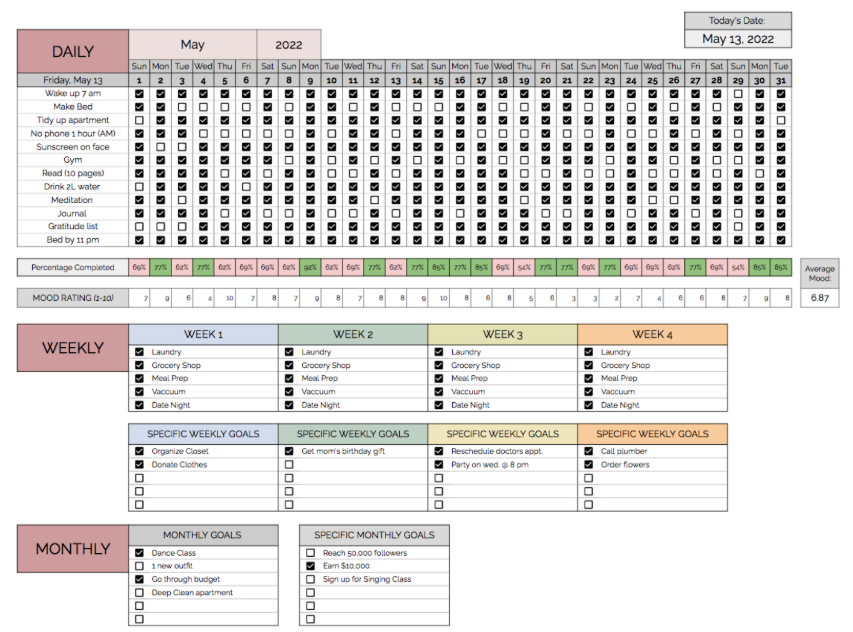 New Year's Resolution Planner