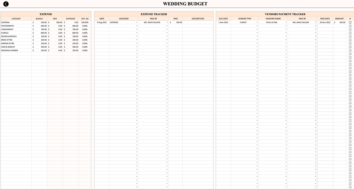 Wedding Planner A–Z [All-in-one system]