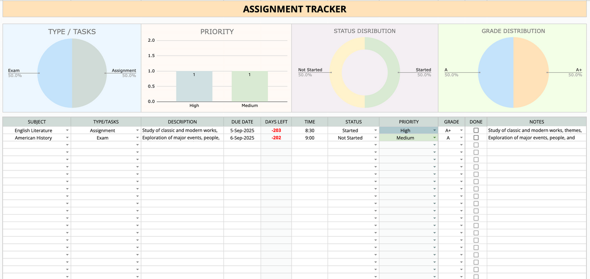 University Toolkit [Task & Habit Tracker, Grade Overview, Schedule Calendar, Attendance Log & More]