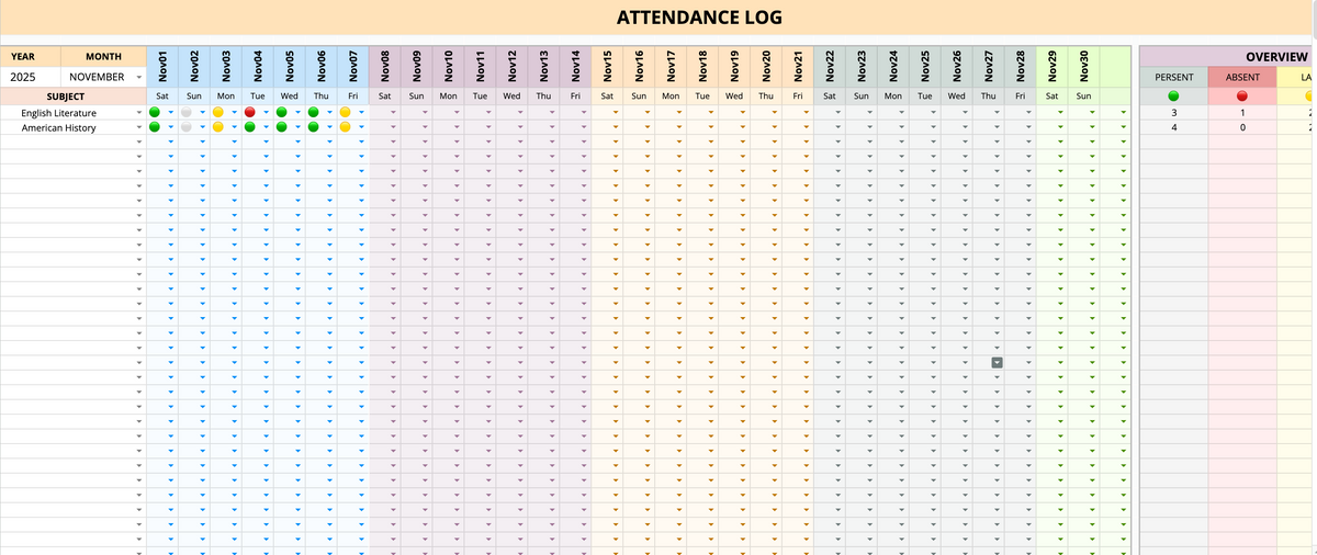 University Toolkit [Task & Habit Tracker, Grade Overview, Schedule Calendar, Attendance Log & More]