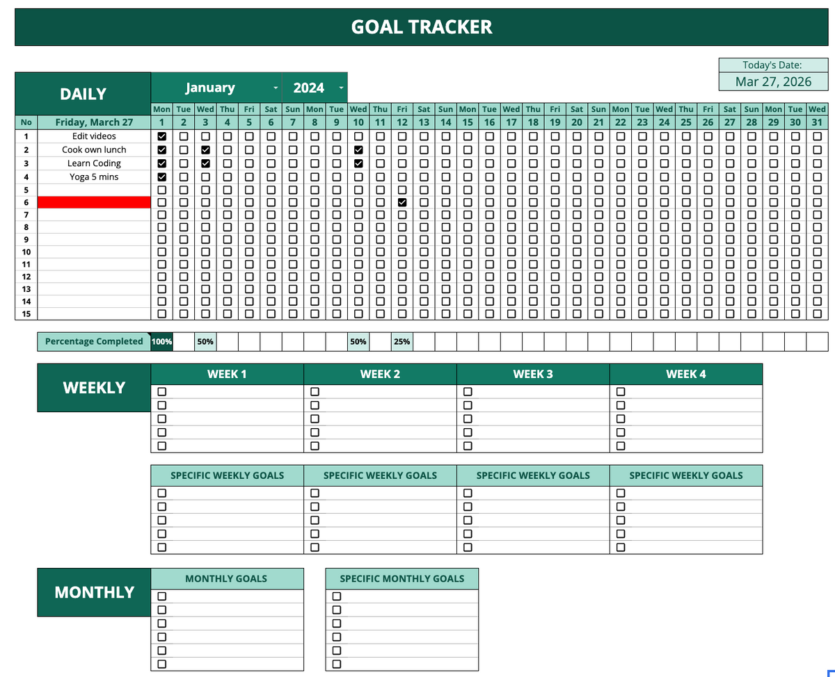 The Complete Organizer [Daily Schedule, To-do List, Habit Tracker, Goal Tracker & Calendar Overview]