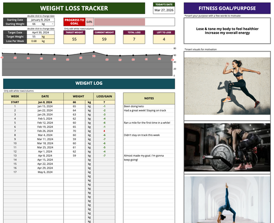 Complete Health  & Fitness Tracker [Workout Planner, Weight Loss Tracker, Meal Planner, Sleep Tracker & More]